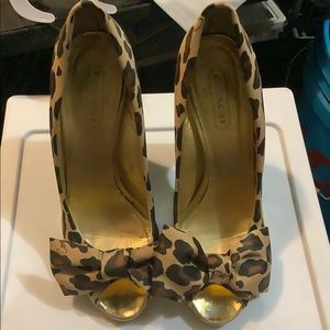 Coach Heels-Leopard and Gold